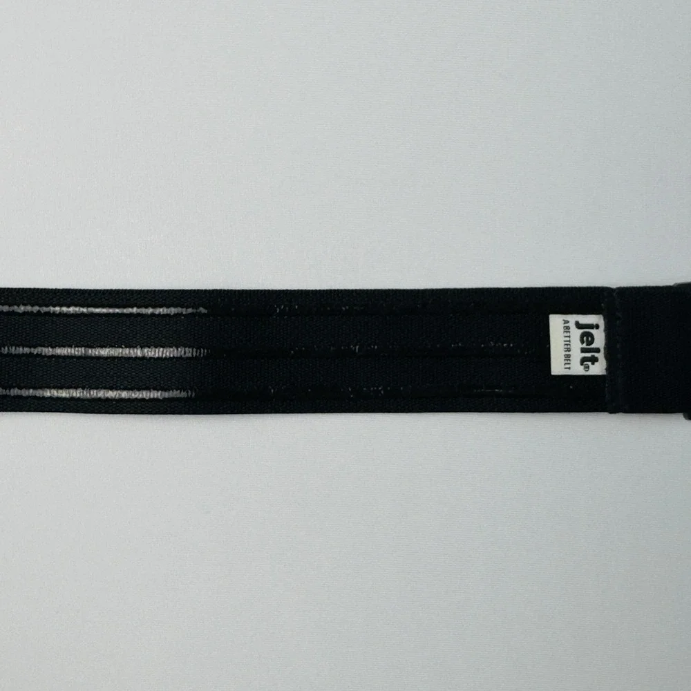 Jelt Belt No Show Elastic Stretch Belt For Men & Women Eco Friendly Black SizeXS
